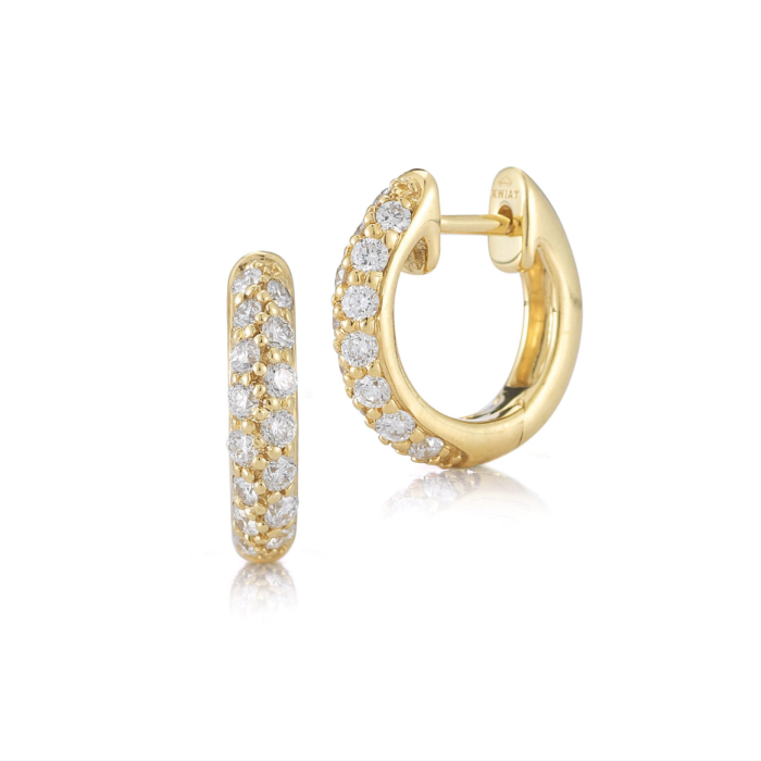 Vathë rrethorë me diamant pavé, ar i verdhë 18K