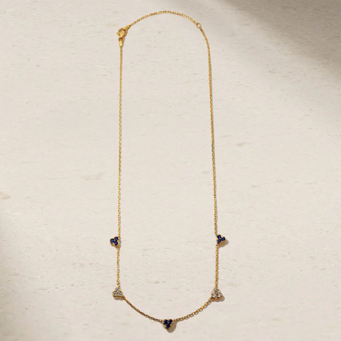 Qafore me diamant me stacione, ar i verdhë 18K