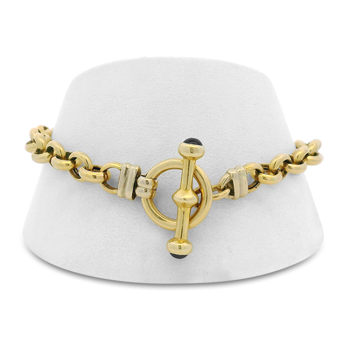 Zinxhir me kapëse toggle, ar i verdhë 14K
